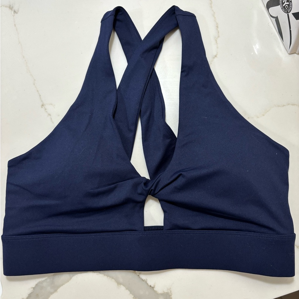 Fabletics Blue Sports Bra with X-Back Design